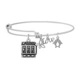 Steel Charm Bangle T076BA VNISTAR Stainless Steel Charm Bangles