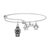 Steel Charm Bangle T077BA VNISTAR Jewellery