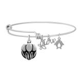 Steel Charm Bangle T078BA VNISTAR Jewellery