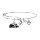 Steel Charm Bangle T081BA VNISTAR Stainless Steel Charm Bangles