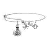 Steel Charm Bangle T082BA VNISTAR Jewellery