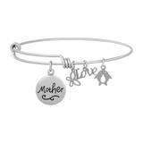 Steel Charm Bangle T086BA VNISTAR Jewellery