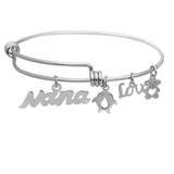 Steel Charm Bangle T112BA VNISTAR Jewellery