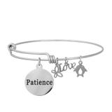 Steel Charm Bangle T118BA VNISTAR Stainless Steel Charm Bangles