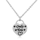 Steel Charm Necklace T214N1 VNISTAR Stainless Steel Charm Necklaces