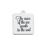 Stainless Steel Pendant with Back Laser Words T254 VNISTAR Steel Laser Words Charms