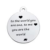 Stainless Steel Pendant with Back Laser Words T264 VNISTAR Steel Laser Words Charms