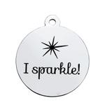 Stainless Steel Pendant with Back Laser Words T268 VNISTAR Steel Laser Words Charms