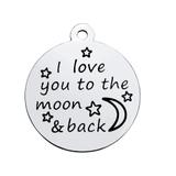Stainless Steel Pendant with Back Laser Words T270 VNISTAR Steel Laser Words Charms