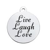 Stainless Steel Pendant with Back Laser Words T273 VNISTAR Steel Laser Words Charms