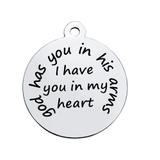 Stainless Steel Pendant with Back Laser Words T275 VNISTAR Steel Laser Words Charms