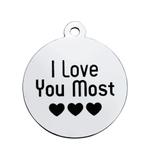 Stainless Steel Pendant with Back Laser Words T283 VNISTAR Steel Laser Words Charms