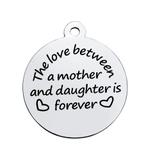 Stainless Steel Pendant with Back Laser Words T284 VNISTAR Steel Laser Words Charms