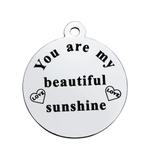 Stainless Steel Pendant with Back Laser Words T292 VNISTAR Steel Laser Words Charms