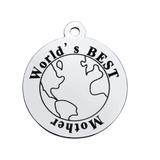 Stainless Steel Pendant with Back Laser Words T298 VNISTAR Steel Laser Words Charms