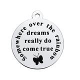 Stainless Steel Pendant with Back Laser Words T314 VNISTAR Steel Laser Words Charms