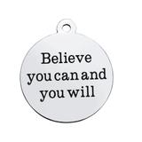 Stainless Steel Pendant with Back Laser Words T327 VNISTAR Steel Laser Words Charms