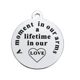 Stainless Steel Pendant with Back Laser Words T339 VNISTAR Steel Laser Words Charms