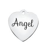 Stainless Steel Pendant with Back Laser Words T344 VNISTAR Steel Laser Words Charms