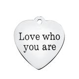 Stainless Steel Pendant with Back Laser Words T346 VNISTAR Steel Laser Words Charms