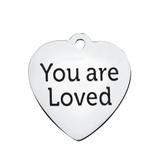 Stainless Steel Pendant with Back Laser Words T356 VNISTAR Steel Laser Words Charms