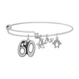 Steel Charm Bangle T460BA VNISTAR Stainless Steel Charm Bangles