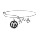 Steel Charm Bangle T468BA VNISTAR Stainless Steel Charm Bangles