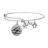 Steel Charm Bangle T480BA VNISTAR Stainless Steel Charm Bangles