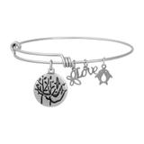 Steel Charm Bangle T485BA VNISTAR Stainless Steel Charm Bangles