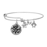 Steel Charm Bangle T487BA VNISTAR Stainless Steel Charm Bangles