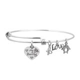 Steel Charm Bangle T509BA VNISTAR Stainless Steel Charm Bangles