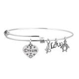 Steel Charm Bangle T510BA VNISTAR Stainless Steel Charm Bangles