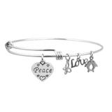 Steel Charm Bangle T511BA VNISTAR Bangles