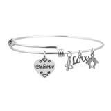 Steel Charm Bangle T520BA VNISTAR Stainless Steel Charm Bangles