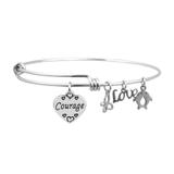 Steel Charm Bangle T521BA VNISTAR Stainless Steel Charm Bangles