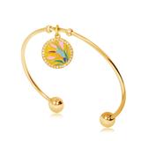 Gold Plated Bird Nature Bangles T549GBA VNISTAR Stainless Steel Charm Bangles