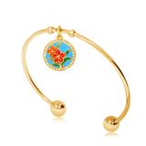 Gold Plated Flower Nature Bangles T554GBA VNISTAR Bangles