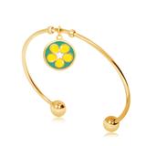 Gold Plated Flower Nature Bangles T556GBA-3 VNISTAR Bangles