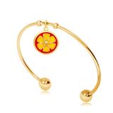 Gold Plated Flower Nature Bangles T562GBA-1 VNISTAR Bangles