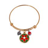 Stainless Steel Flower Banlge,Two-Tone T575GBA-1 VNISTAR Bangles