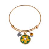 Stainless Steel Flower Banlge,Two-Tone T575GBA-3 VNISTAR Bangles