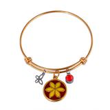 Stainless Steel Flower Banlge,Two-Tone T577GBA-2 VNISTAR Bangles