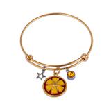 Stainless Steel Flower Banlge,Two-Tone T578GBA-2 VNISTAR Bangles