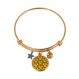 Stainless Steel Flower Banlge,Two-Tone T581GBA-3 VNISTAR Bangles