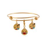 Stainless Steel Gold Plated Emoji Bangle VBA010G VNISTAR Bangles