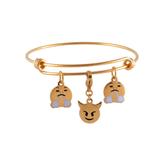 Stainless Steel Gold Plated Emoji Bangle VBA012G VNISTAR Emoji Steel Bangles