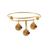 Stainless Steel Gold Plated Emoji Bangle VBA014G VNISTAR Emoji Steel Bangles