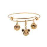 Stainless Steel Gold Plated Emoji Bangle VBA015G VNISTAR Bangles