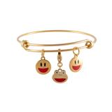 Stainless Steel Gold Plated Emoji Bangle VBA016G VNISTAR Bangles