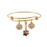 Stainless Steel Gold Plated Emoji Bangle VBA017G VNISTAR Bangles